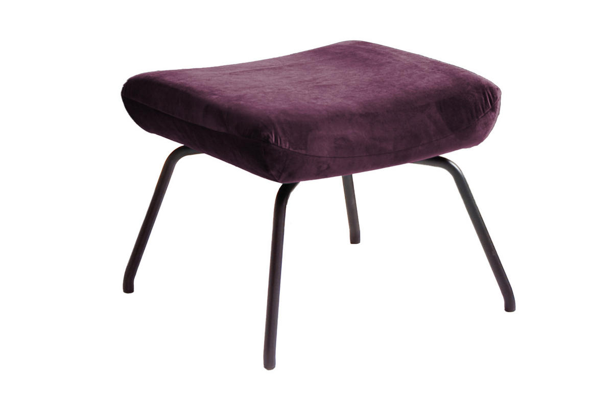 HOCKER LOTTE Violett Velvet - Violett, Textil/Metall (57/44/52cm) - KAWOLA