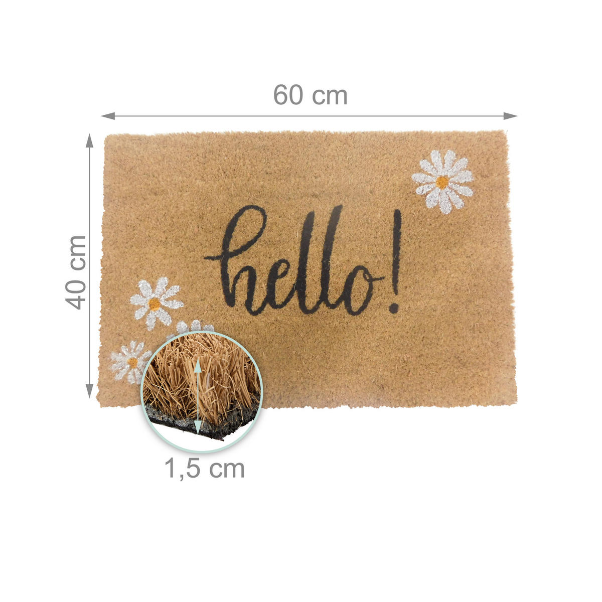 FUSSMATTE - Multicolor, Kunststoff/Textil (60/40cm) - Relaxdays