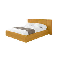 POLSTERBETT mit Bettkasten und Lattenrost, Bett mit Matratze H3/H4 - TEVO 200x200 Senfgelb - Gelb, Holzwerkstoff/Textil (200/200cm) - ALTDECOR