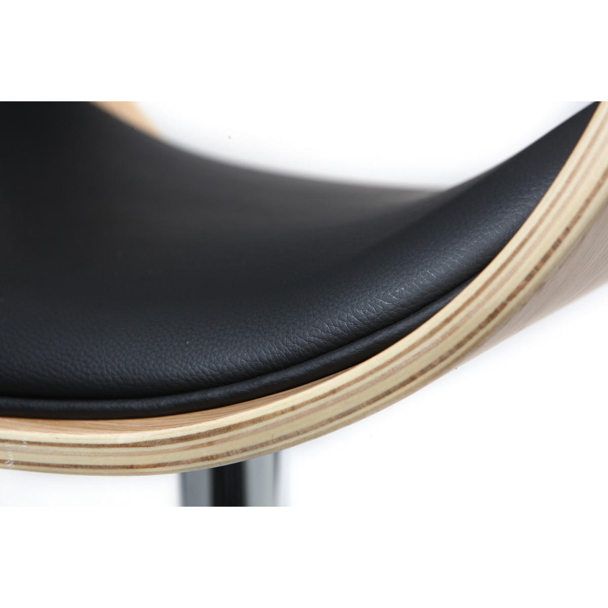 BARHOCKER Schwarz Helles Holz BENT - Schwarz, Textil (52/114/59cm) - Miliboo