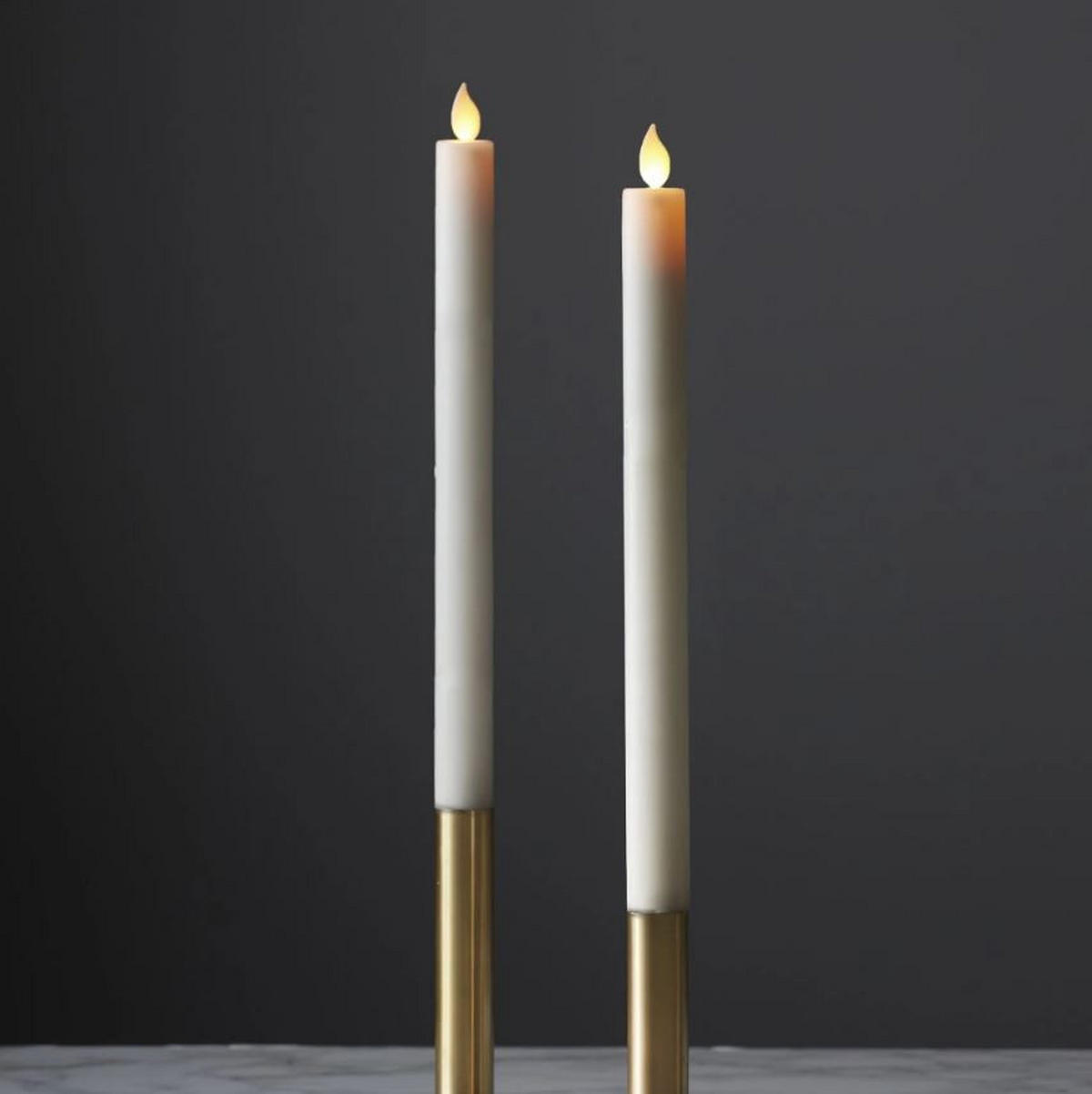 STOLNE LED svijeće IDALIA, 2 kom, bijele - bijela, parafin (2/2/24.5cm) - Mondex