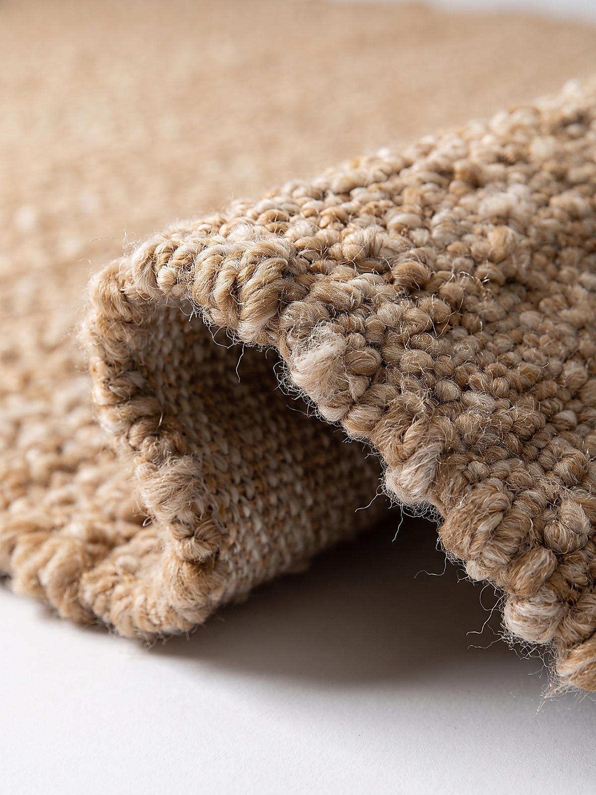 KURZFLORTEPPICH handgewebt GLAVEN, Bouclé-Struktur, Natur, 160 x 230 cm - Beige, Textil (160/230cm) - KADIMA DESIGN