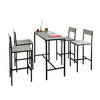 BARTISCH + 4 x BARSTÜHLE - Grau, Holzwerkstoff (100/87/45cm) - SoBuy