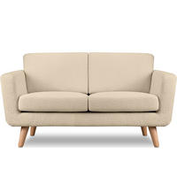 SOFA TAGIO mit Armlehnen, Beige - Beige/Braun, Buchenholz/Textil (153/80/84cm) - KONSIMO®