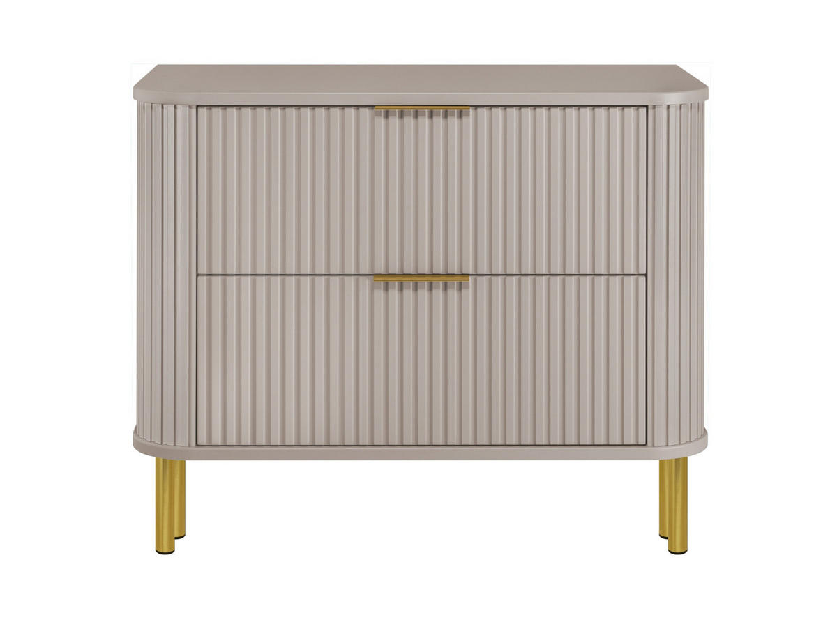 BADEZIMMERSCHRANK : Farbe Kaschmir, Griff gold, Füße gold, 80 x 41,5 x 66,7 cm - Kaschmir/Goldfarben, Holzwerkstoff (80/66.7/41.5cm) - 3XE LIVING