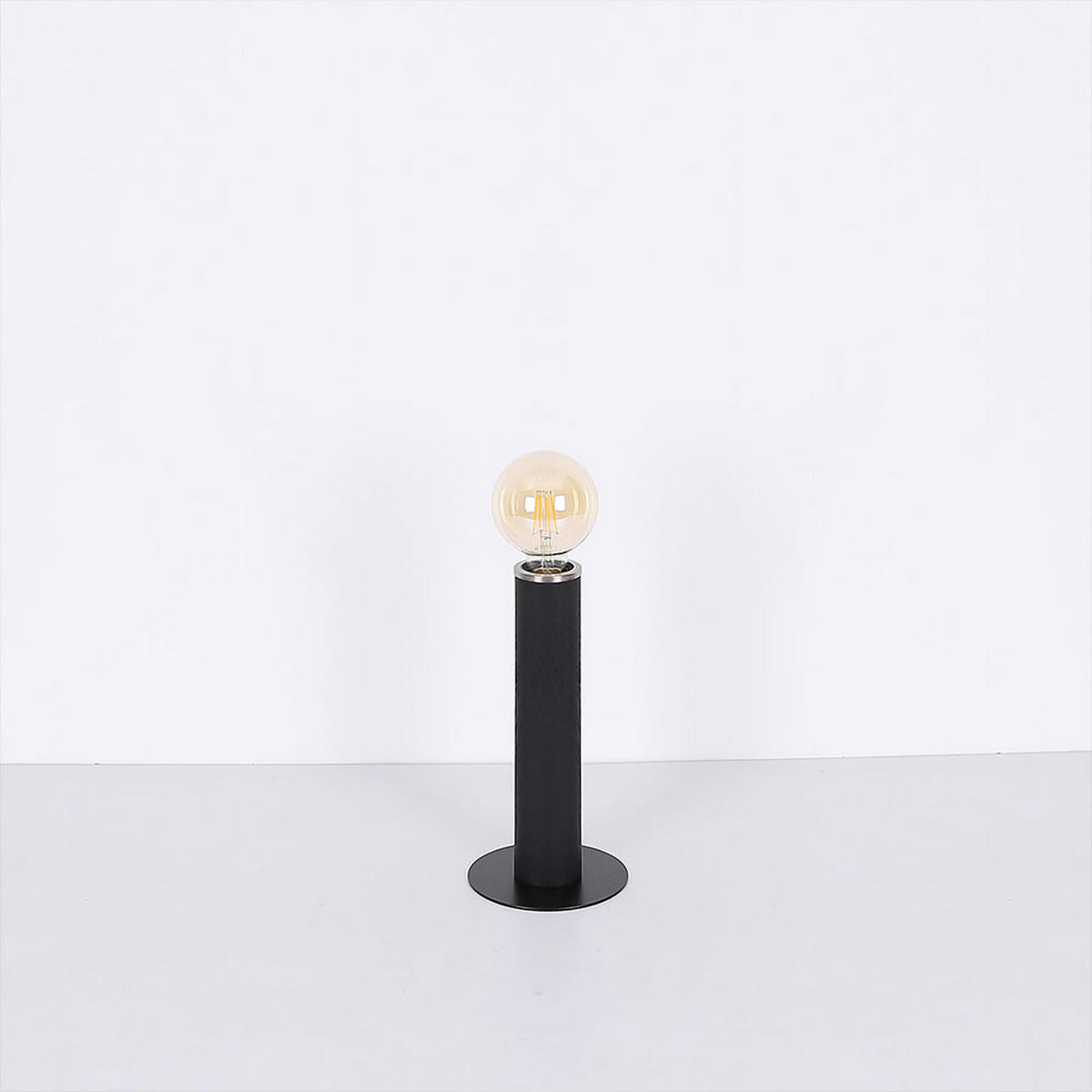 TISCHLEUCHTE Holz Schwarz matt - Schwarz, Holz (15/15/30.5cm) - Globo Lighting