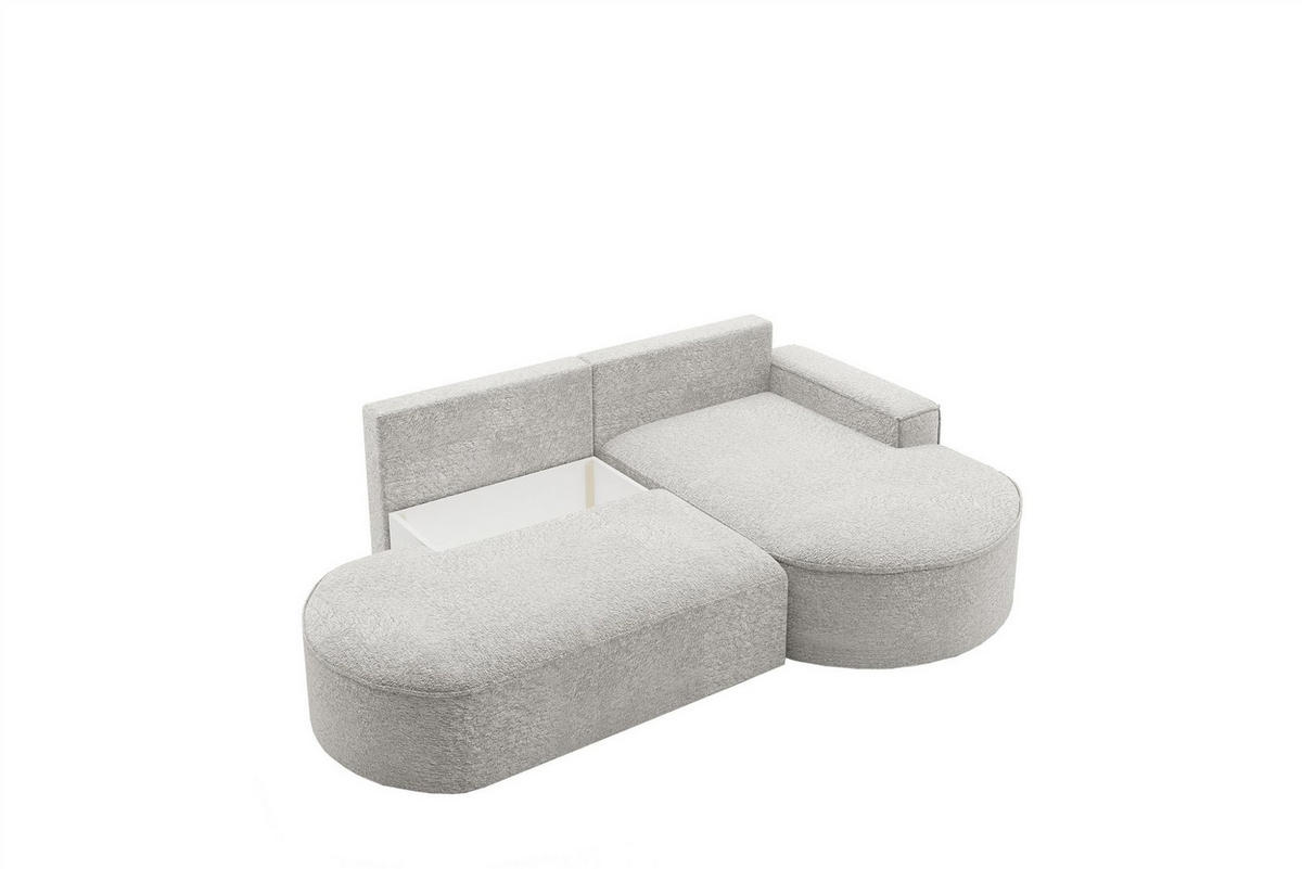 ECKSOFA Girona Mit Schlaffunktion - Hellgrau, Holzwerkstoff/Textil (278/179cm) - Fun Möbel