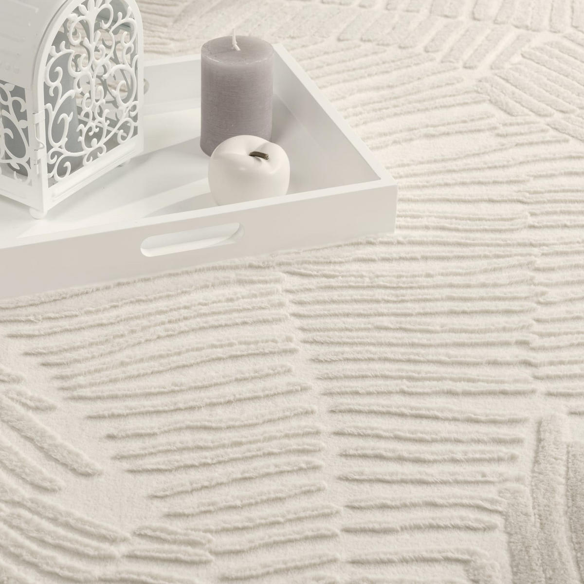 KURZFLORTEPPICH 120/160 cm Lelystad 525 - Creme, Kunststoff (120/160cm) - Paco Home