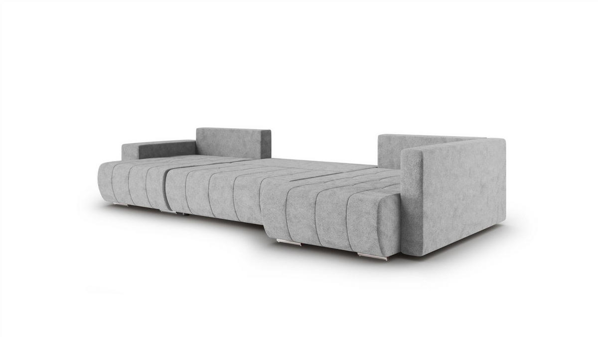 WOHNLANDSCHAFT Armanda - Grau, Holzwerkstoff/Textil (185/83/392cm) - Fun Möbel