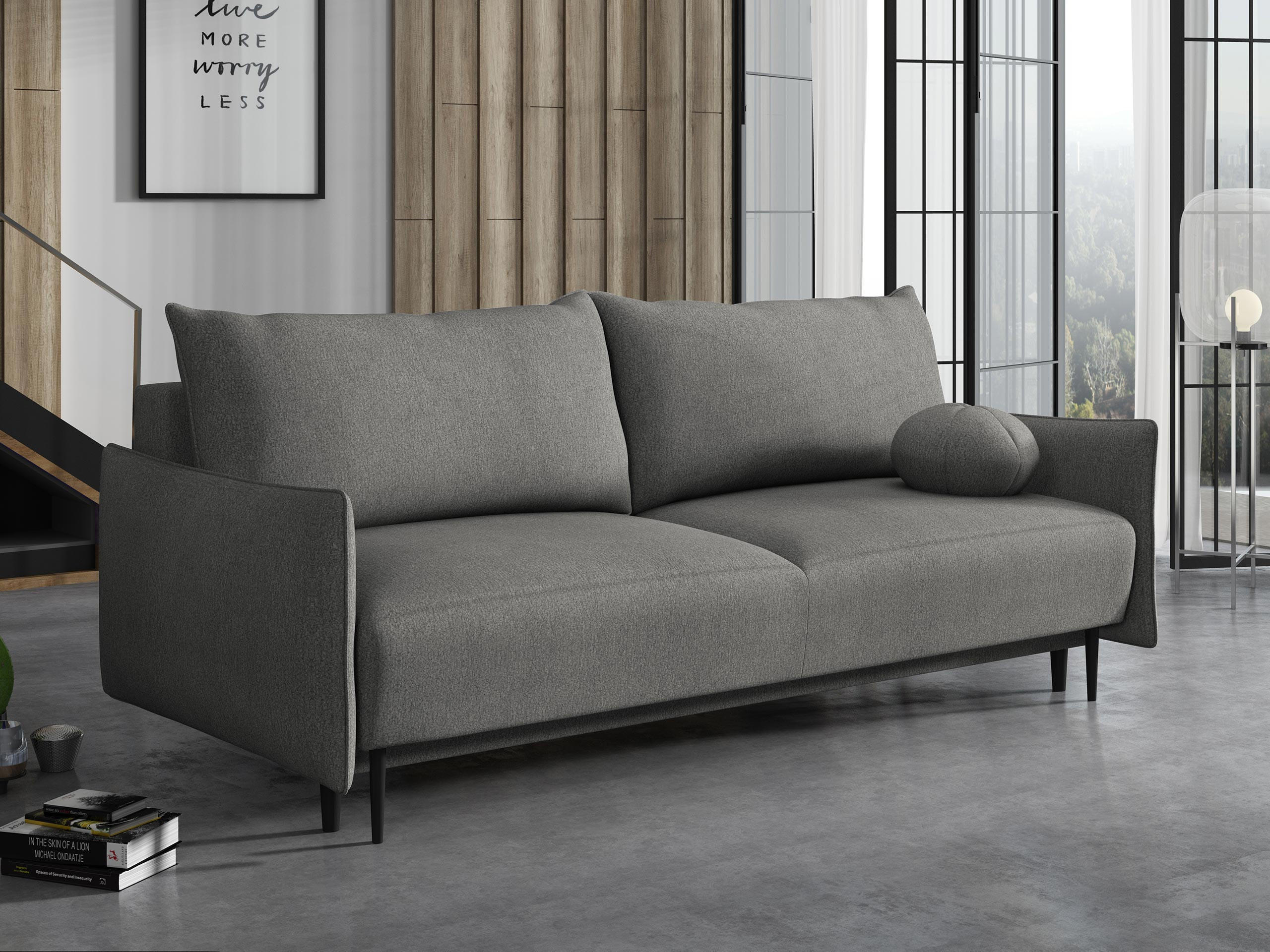 SCHLAFSOFA Dalia - Schwarz/Grau, Holz/Textil (225/88/98cm) - MIRJAN24
