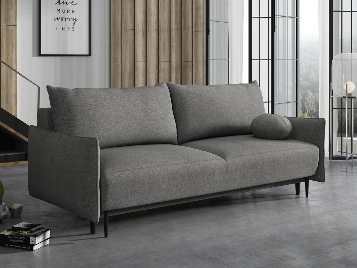 SCHLAFSOFA Dalia - Schwarz/Grau, Holz/Textil (225/88/98cm) - MIRJAN24