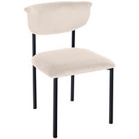 STUHL Samt Creme - Creme, Textil/Metall (52/78/53cm) - CLP