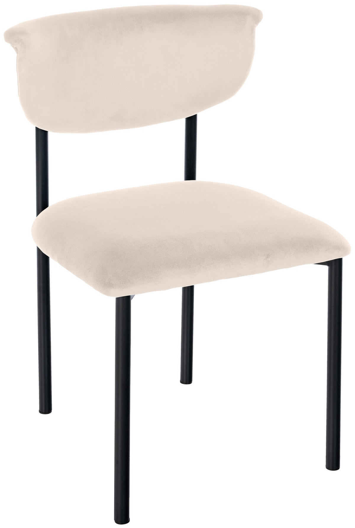 STUHL Samt Creme - Creme, Textil/Metall (52/78/53cm) - CLP
