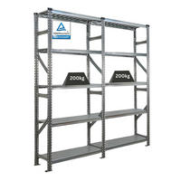 FACHBODENREGAL Proximo Stecksystem 200x180x32cm 5 Ebenen Fachlast 200 kg Beidseitig nutzbar Verzinkt - Silberfarben, Metall (180/200/32cm) - PROREGAL