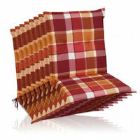 NIEDERLEHNERAUFLAGE Sunny RO 100x50x6cm Rot Kariert (8tlg) - Rot, Textil (50/6/100cm) - Beautissu 