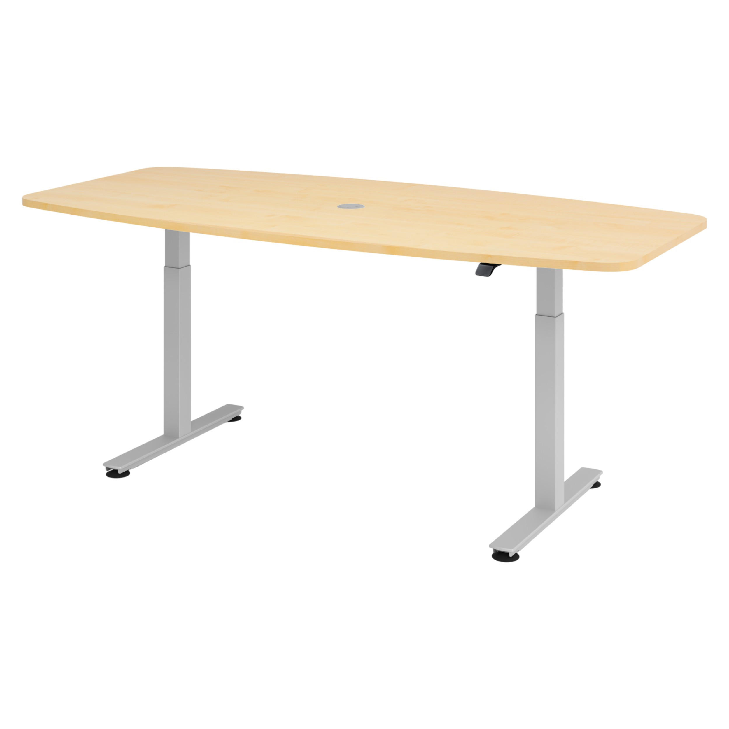 KONFERENZTISCH elektrisch XMST22 103/220/74 cm in Ahornfarben/Silberfarben - Silberfarben/Ahornfarben, Holzwerkstoff (103/220/74cm) - bümö