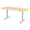 KONFERENZTISCH elektrisch XMST22 103/220/74 cm in Ahornfarben/Silberfarben - Silberfarben/Ahornfarben, Holzwerkstoff (103/220/74cm) - bümö