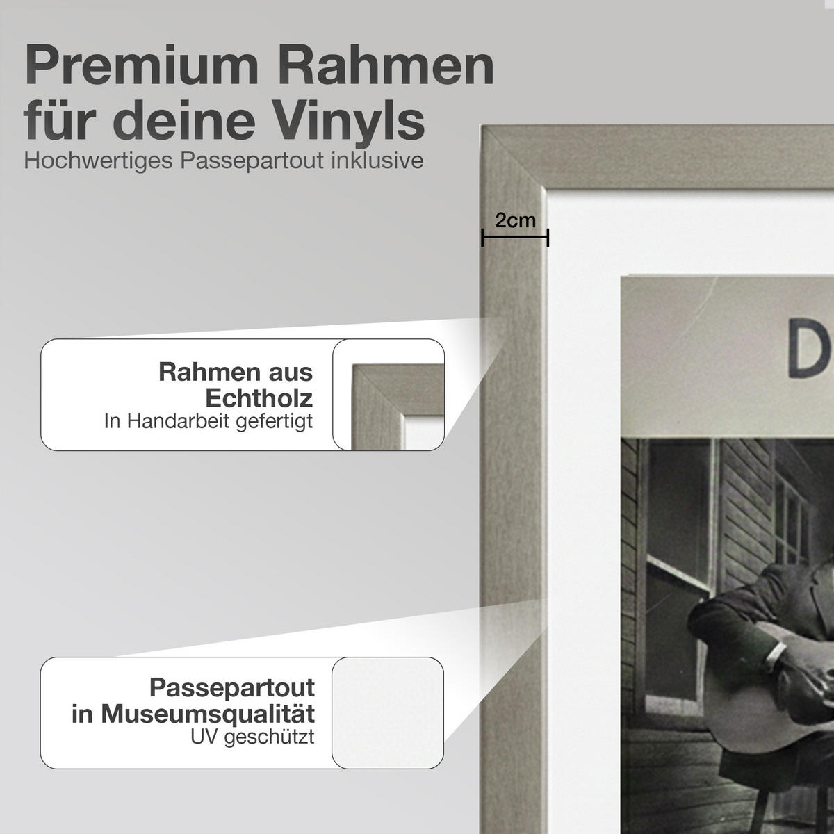 SCHALLPLATTEN BILDERRAHMEN 40/60 2er Set - Platinfarben, Holz (60/40cm) - K-Möbel