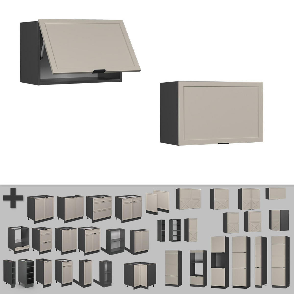 HÄNGESCHRANK Fame-Line GrauBeige 60 cm Flach - Anthrazit/Grau, Holzwerkstoff (60/40/34.1cm) - Vicco