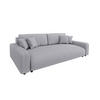 BIGSOFA Emma Hellgrau Cord - Hellgrau/Schwarz, Holz/Kunststoff (234/78/122cm) - S-Style Möbel