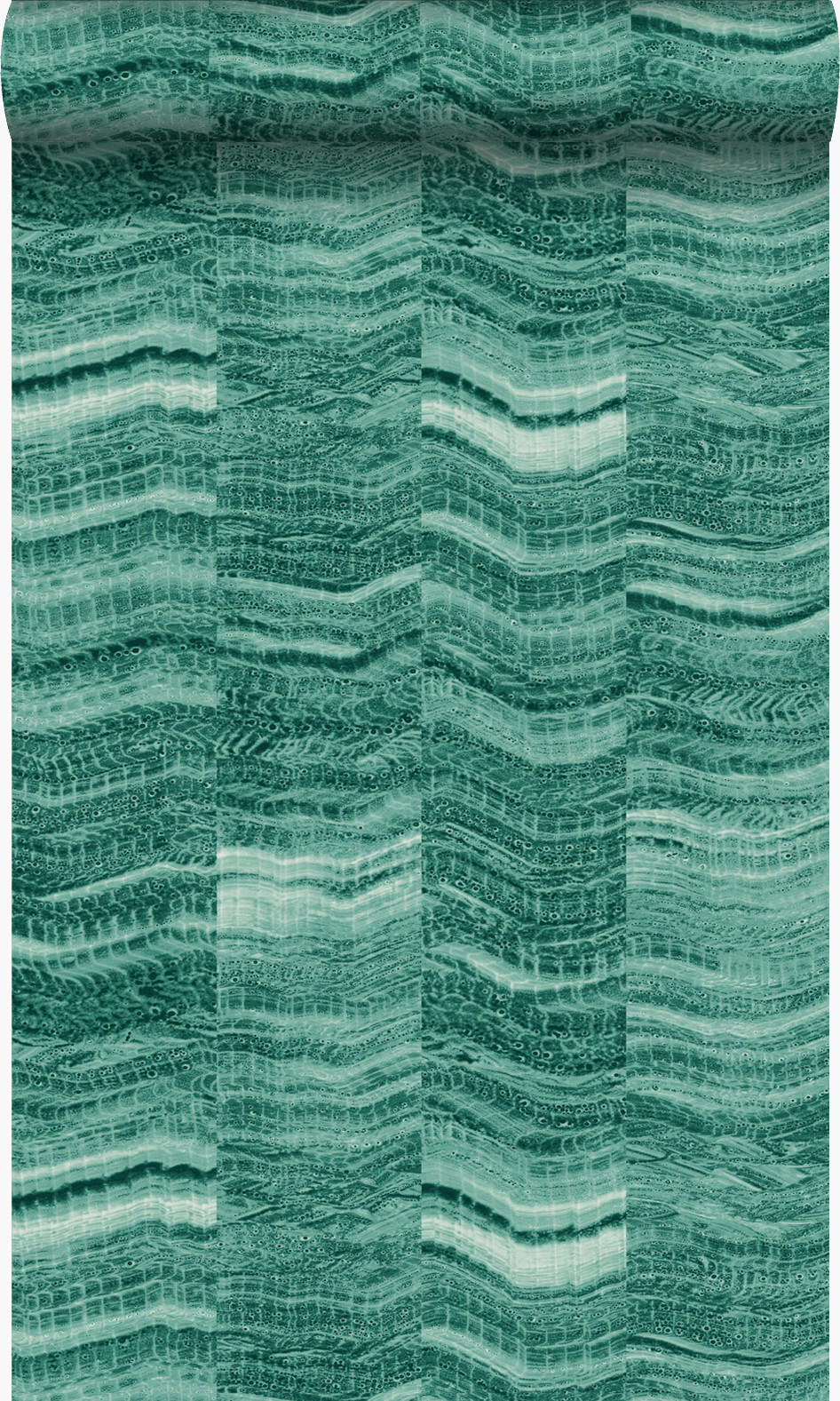 TAPETE Zick-Zack-Mamorstreifen 53 cm x 10.05 m - Grün, Papier (53/1000cm) - Origin Wallcoverings