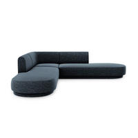 WENDBARES-ECKSOFA Miley aus Chenille-Stoff königsblau 5 Sitzplätze - Blau, Textil (248/248cm) - Micadoni