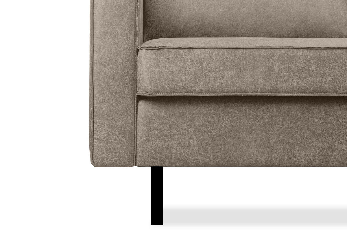 1,5-SITZER-SESSEL INVIA mit Armlehnen vintage, Lederoptik-Stoff, Hellgrau - Hellgrau/Schwarz, Textil (116/87/98cm) - KONSIMO®