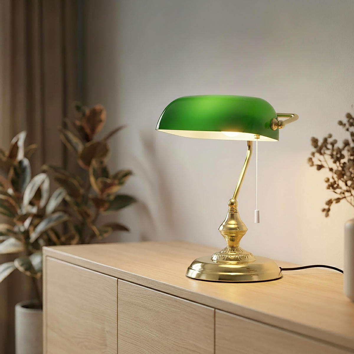 TISCHLAMPE Grün E27 31 cm - Multicolor, Glas/Metall (18.5/22.5/31cm) - Relaxdays