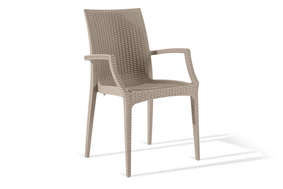 GARTENSTUHL ETULI 4-tlg, Beige - Beige, Kunststoff (56/88/50cm) - KONSIMO®