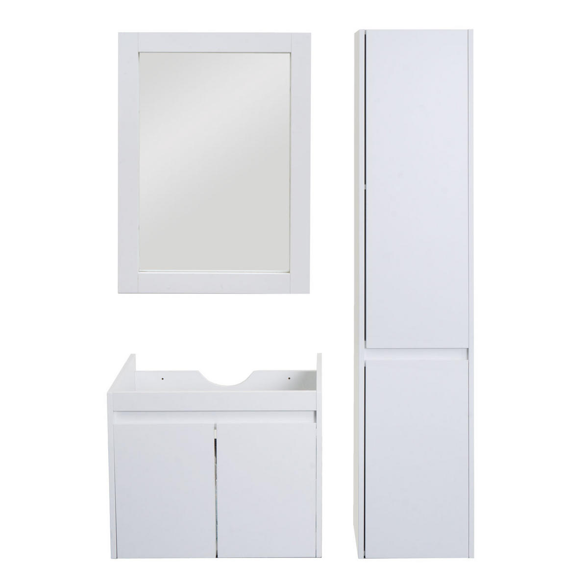 BADEZIMMERSET Weiß 3er-Set - Weiß, Holzwerkstoff (100/160/46cm) - MCW