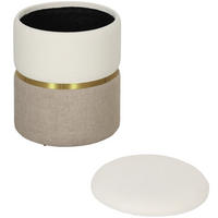 SITZHOCKER mit Stauraum, Creme - Creme, Kunststoff (36/44/36cm) - HOMCOM
