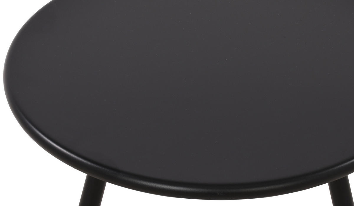 COUCHTISCH rund 50 cm Kunststoff schwarz - Schwarz, Kunststoff/Metall (50/50/40cm) - CLP