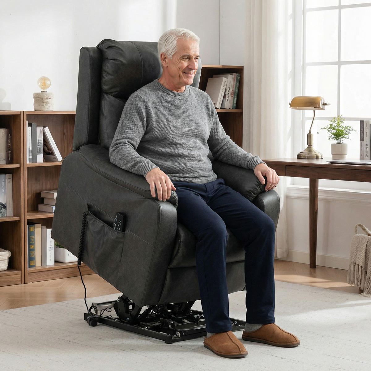 RELAXSESSEL DE-06440 elektrischer Lift, 170° Zero-Gravity, Doppelmotor Schwarz - Schwarz, Metall (87/105/96cm) - ComfortXL