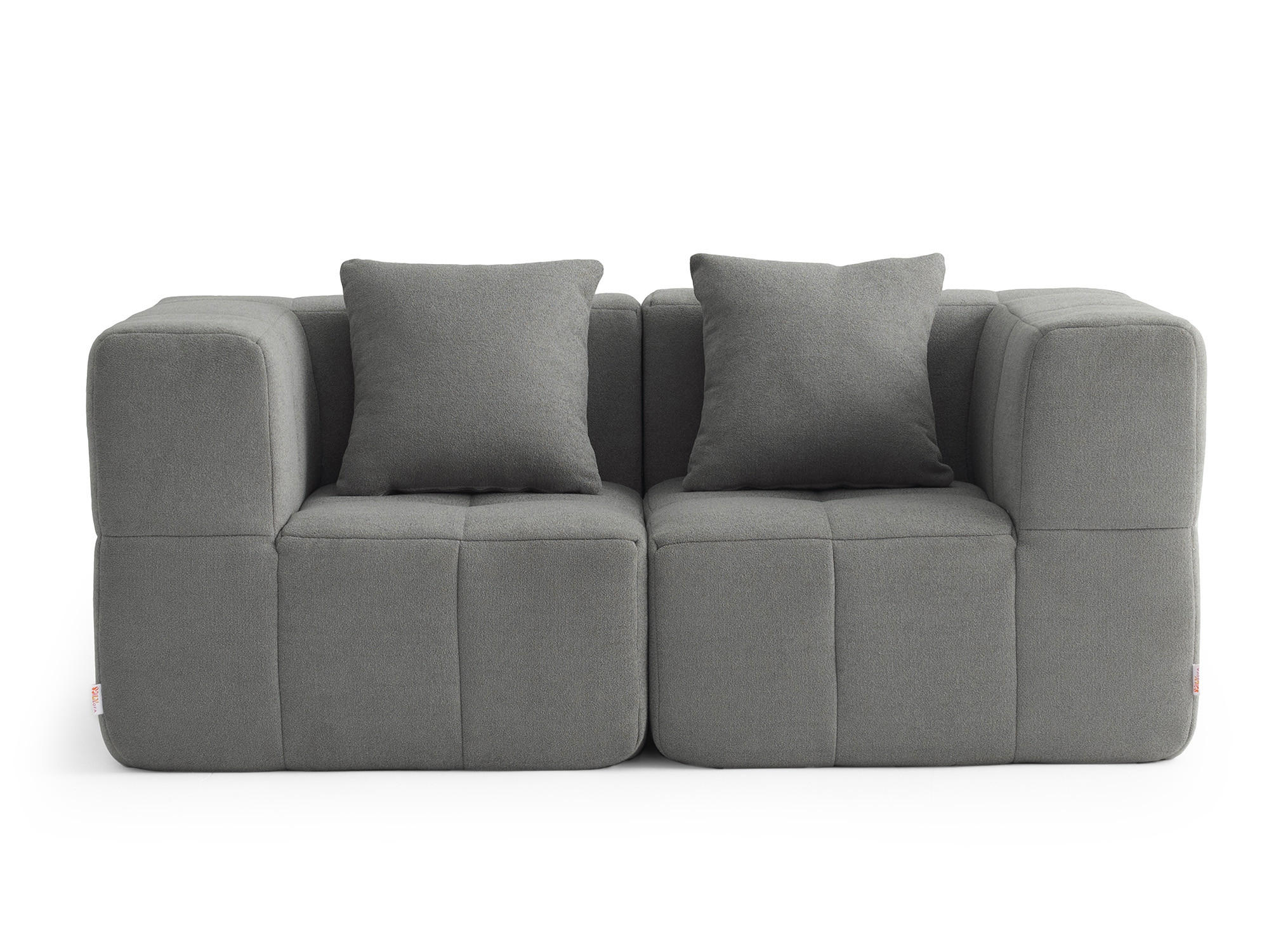 2-SITZER-SOFA Bouclé-Stoff Wolkengrau - Grau, Textil (180/73/95cm) - MILYsofa