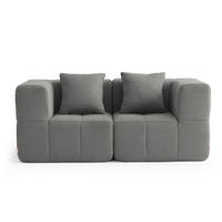 2-SITZER-SOFA Bouclé-Stoff Wolkengrau - Grau, Textil (180/73/95cm) - MILYsofa