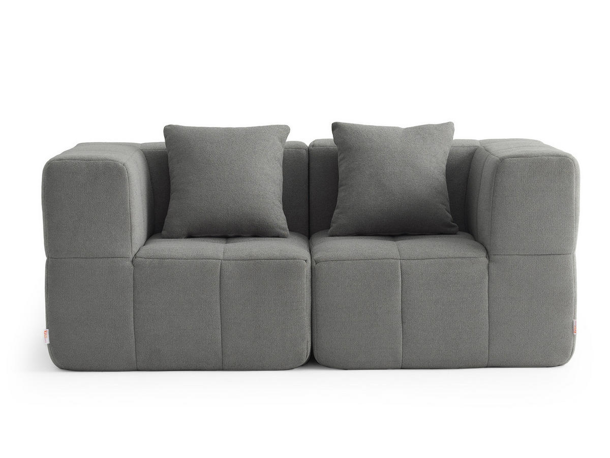 2-SITZER-SOFA Bouclé-Stoff Wolkengrau - Grau, Textil (180/73/95cm) - MILYsofa