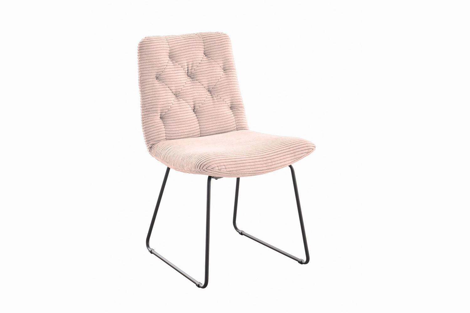 ESSZIMMERSTUHL NEW CHARME Pink Cord - Pink, Textil (52/87/66cm) - KAWOLA
