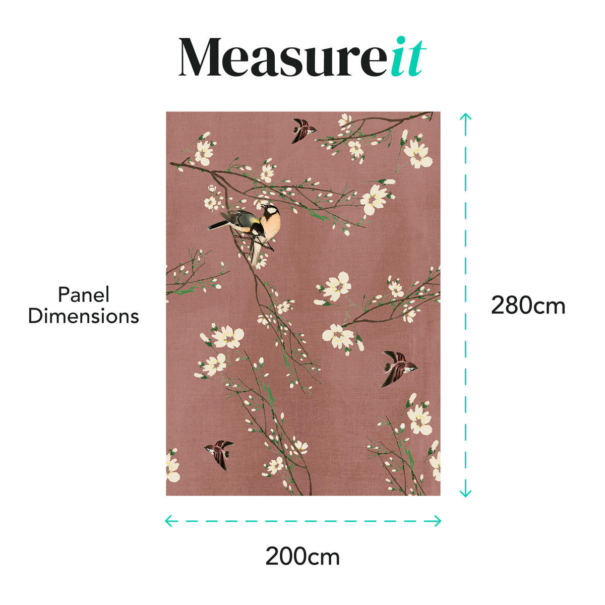 FOTOTAPETE Birds & Blossom - Pink, Papier/Kunststoff (280/0.1cm) - Art for the Home