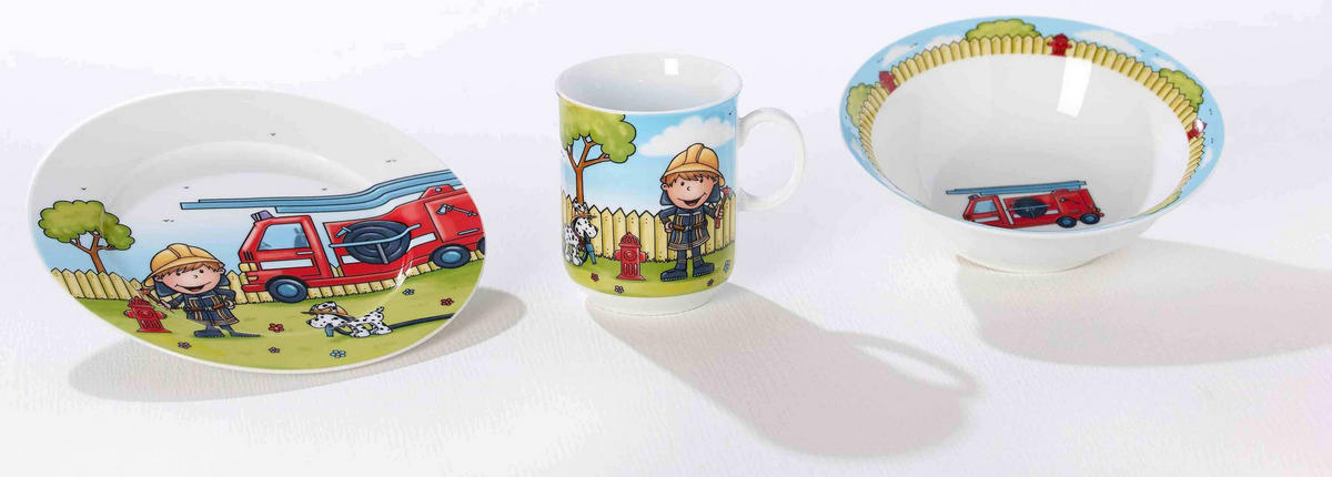 KINDERGESCHIRR Feuerwehrmann Bernie bunt - Multicolor, Keramik (2/2/2cm) - Ritzenhoff Breker
