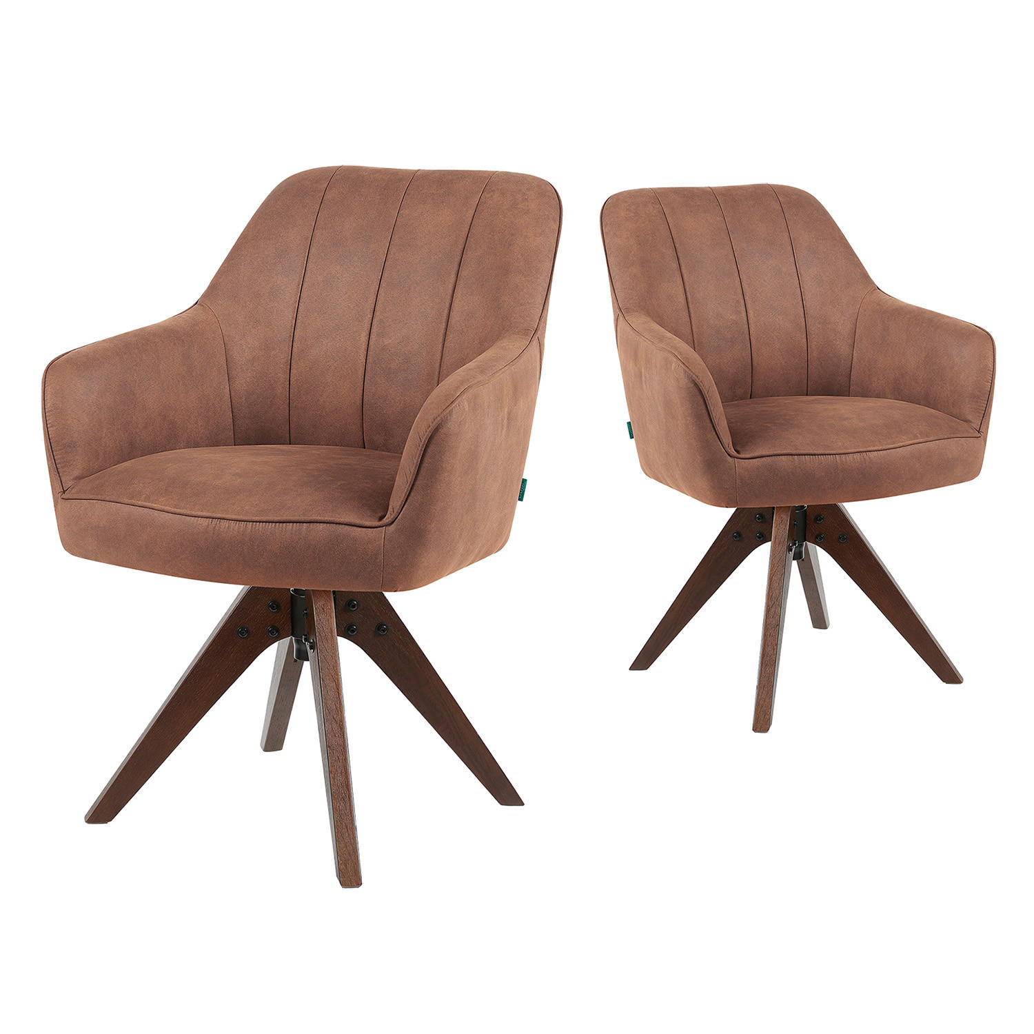 ARMLEHNSTUHL Mika-Noah 2er-Set - Nussbaumfarben/Braun, Eichenholz/Holz (60/87/65cm) - DUBI Möbel