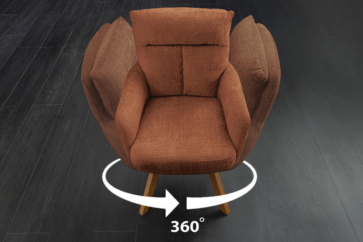 STUHL BIG GEORGE Chenille Braun 94 cm - Buchefarben/Braun, Holz/Textil (61/94/66cm) - riess-ambiente