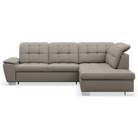 ECKSOFA Jamaal Taupe rechtsseitig - Taupe/Schwarz, Textil (258/212cm) - Selsey
