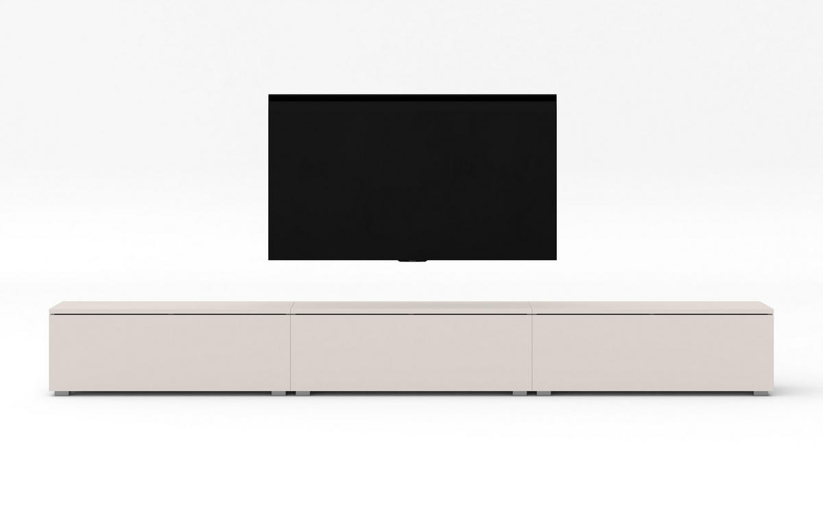 LOWBOARD Loriano 3x100 Beige Kaschmir 300/36,5/32 cm – Hängend und Stehend - Beige, Holzwerkstoff/Kunststoff (300/36.5/32cm) - AX Living