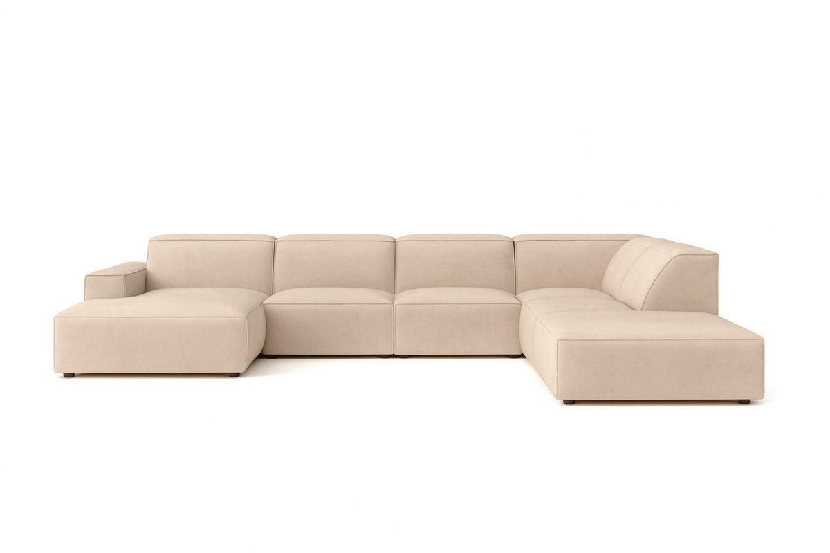 ECKSOFA Cursal V, Stoff Salvador, Beige, Rechts - Beige, Holz (364/262cm) - Kaiser Möbel