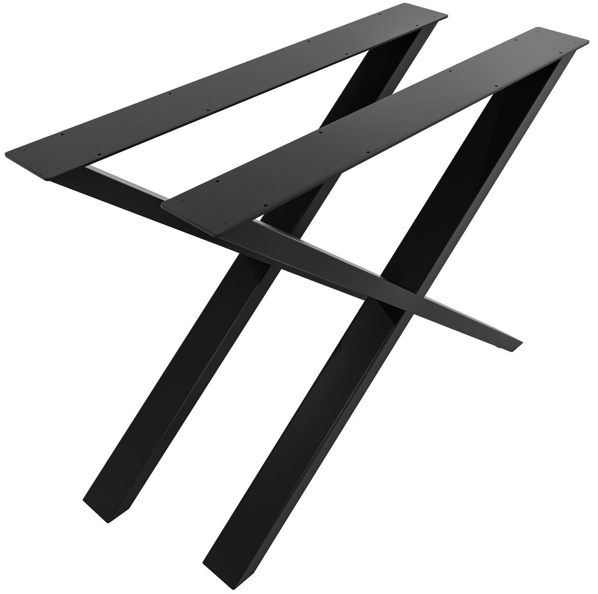 TISCHBEIN 2er Set Metall schwarz - Schwarz, Metall (8/72/70cm) - CLP