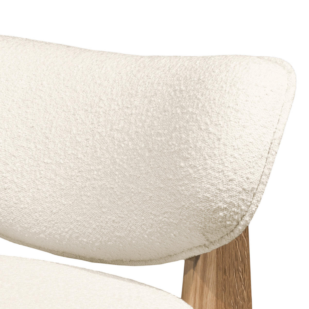SESSEL - Bouclé - Eichefarben/Beige, Eichenholz/Holz (70/72/79cm) - home24