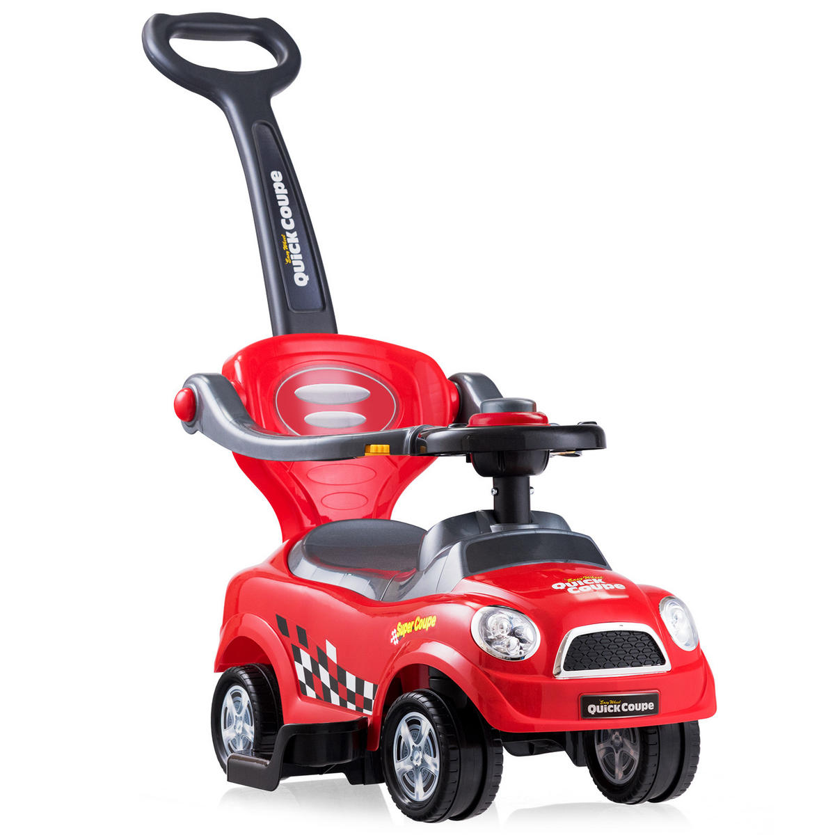 SCHIEBEWAGEN Rot - Rot, Kunststoff (43/84/89cm) - COSTWAY