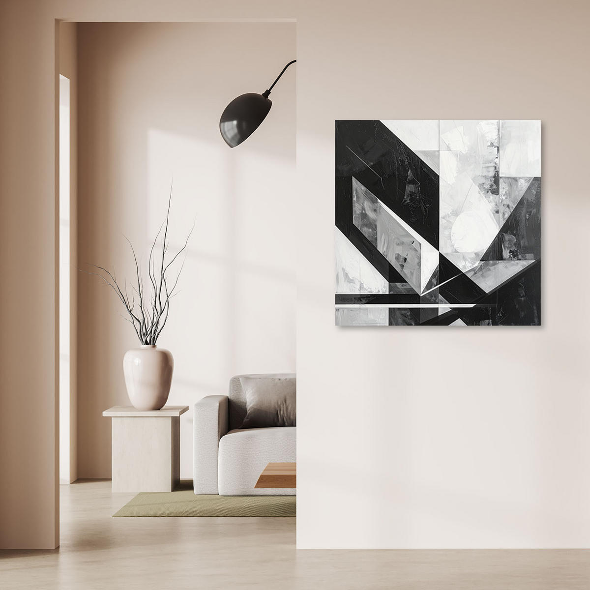 LEINWANDBILD 3D und geometrisch 60x60cm - Schwarz, Textil (60/60cm) - Feeby