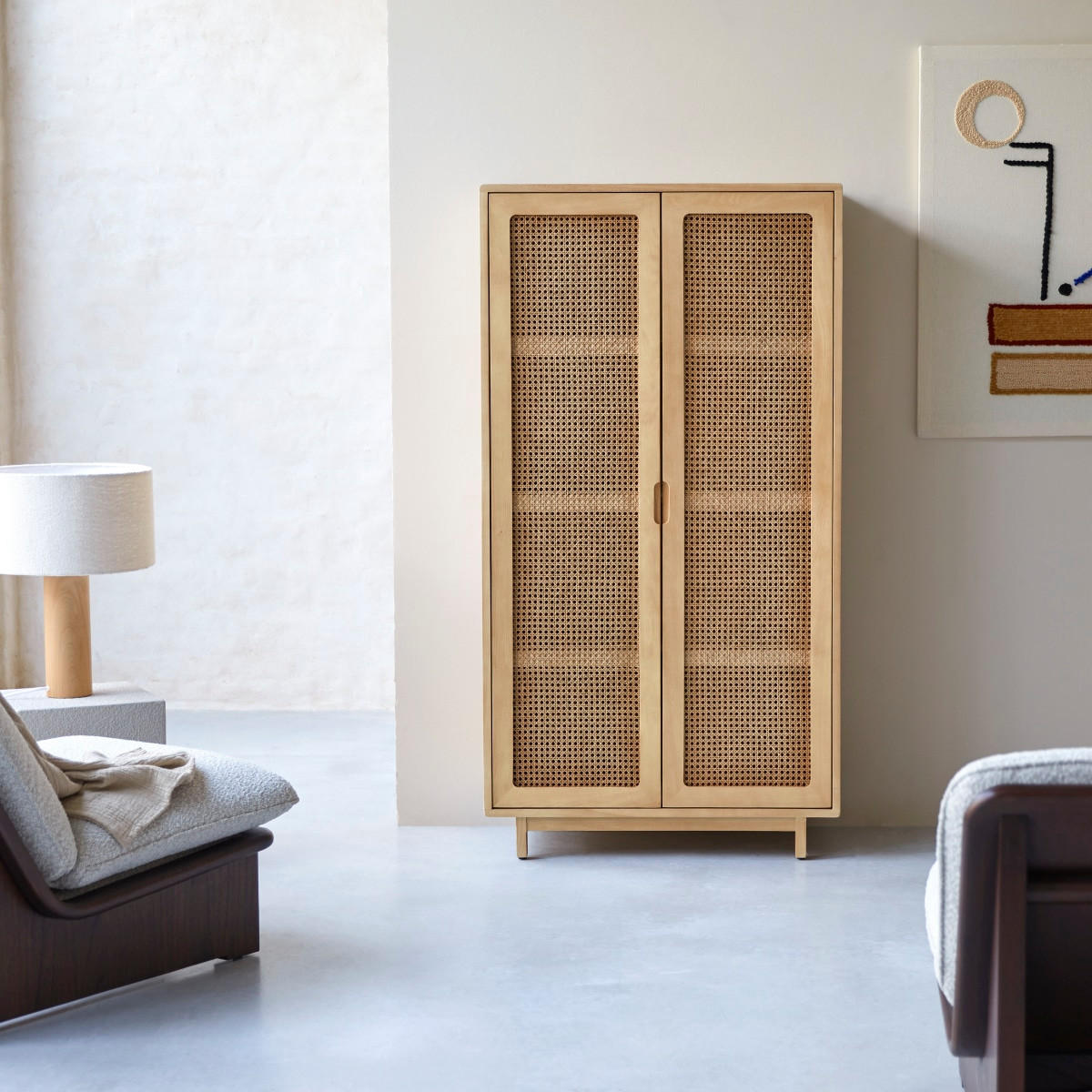 SCHRANK Luis Natur aus Ulme - Naturfarben, Holz (85/160/40cm) - Tikamoon