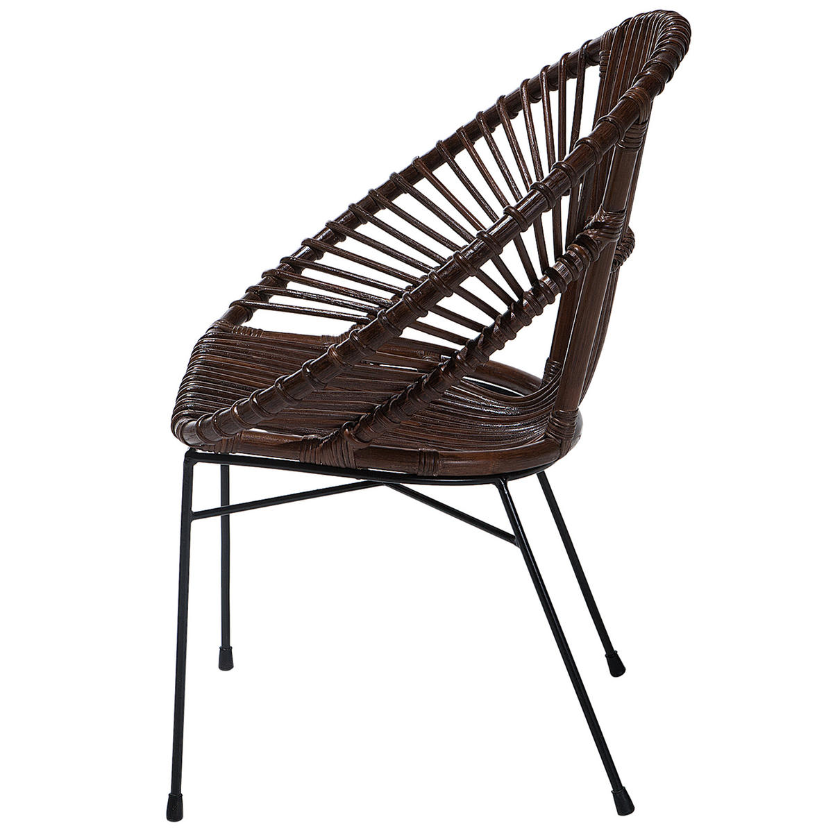 RATTAN SZÉK Rattan Barna Sarita - barna, természetes anyagok/fém (70/80/48cm) - Beliani